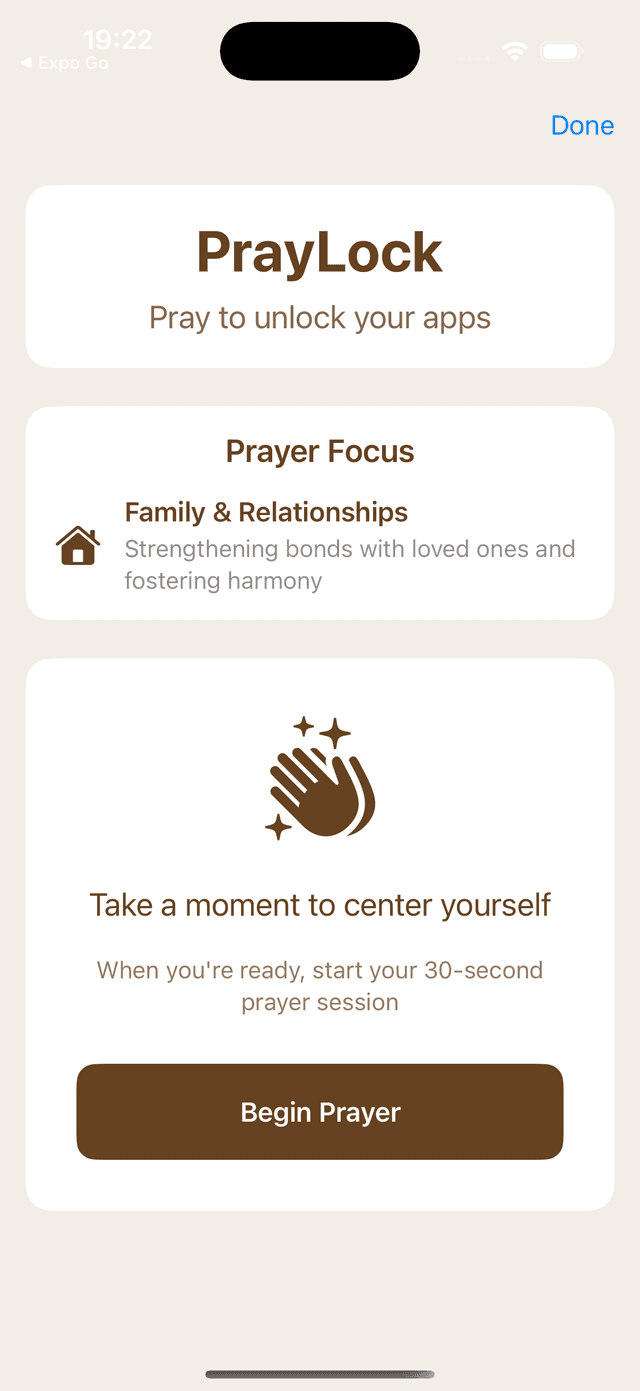 PrayLock App Screenshot